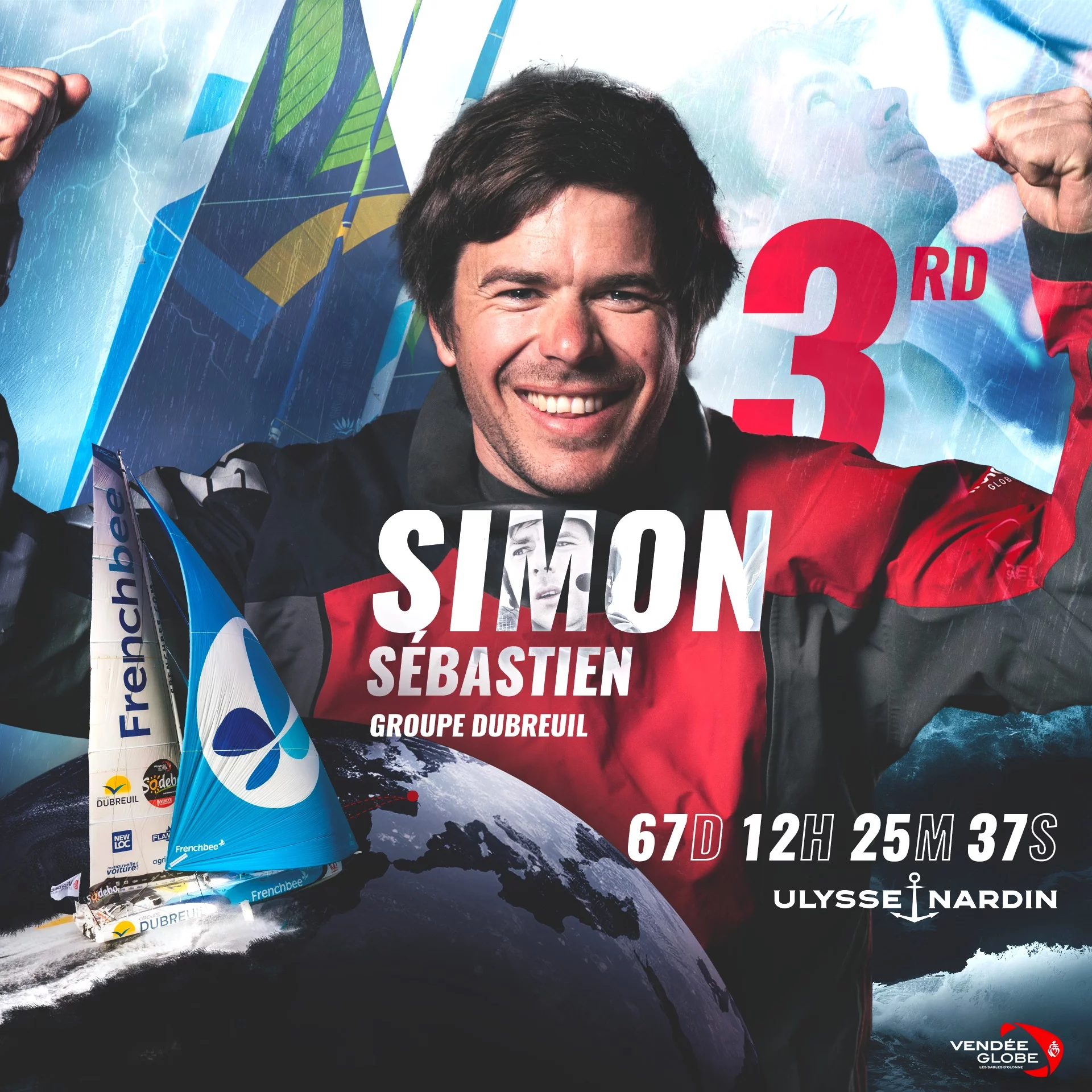 Sebastien Simon 3e du Vendee Globe